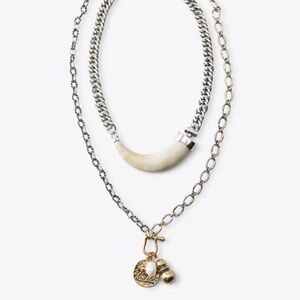 Zara pack of 2 horn and charm necklaces NWT